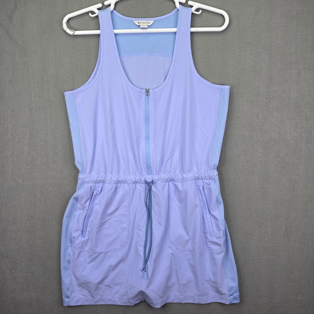 Athleta Dress Romper Skort Zip Front Lavender Purple Size 14 Activewear Stretch